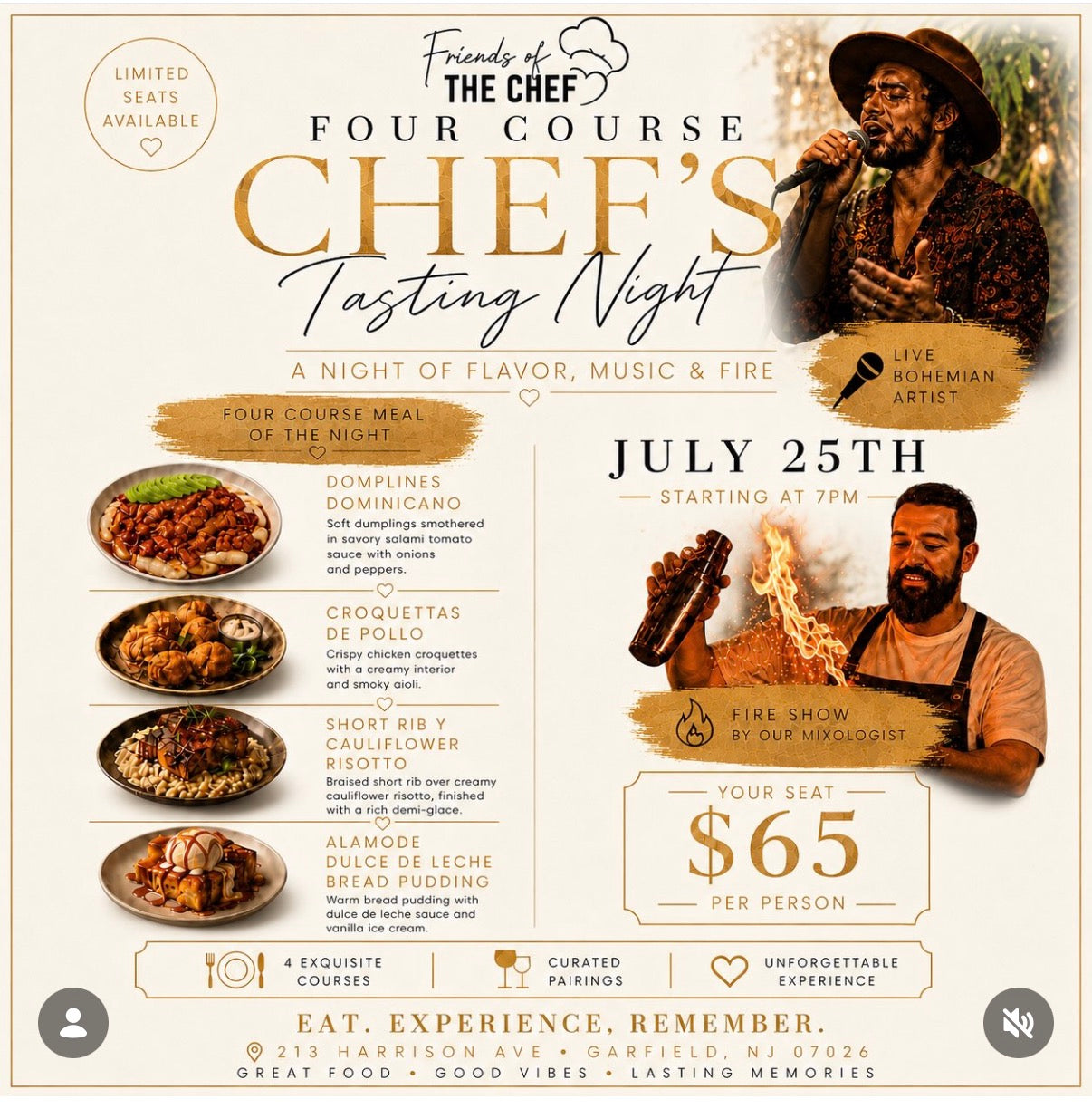 July 25th Tasting Experience